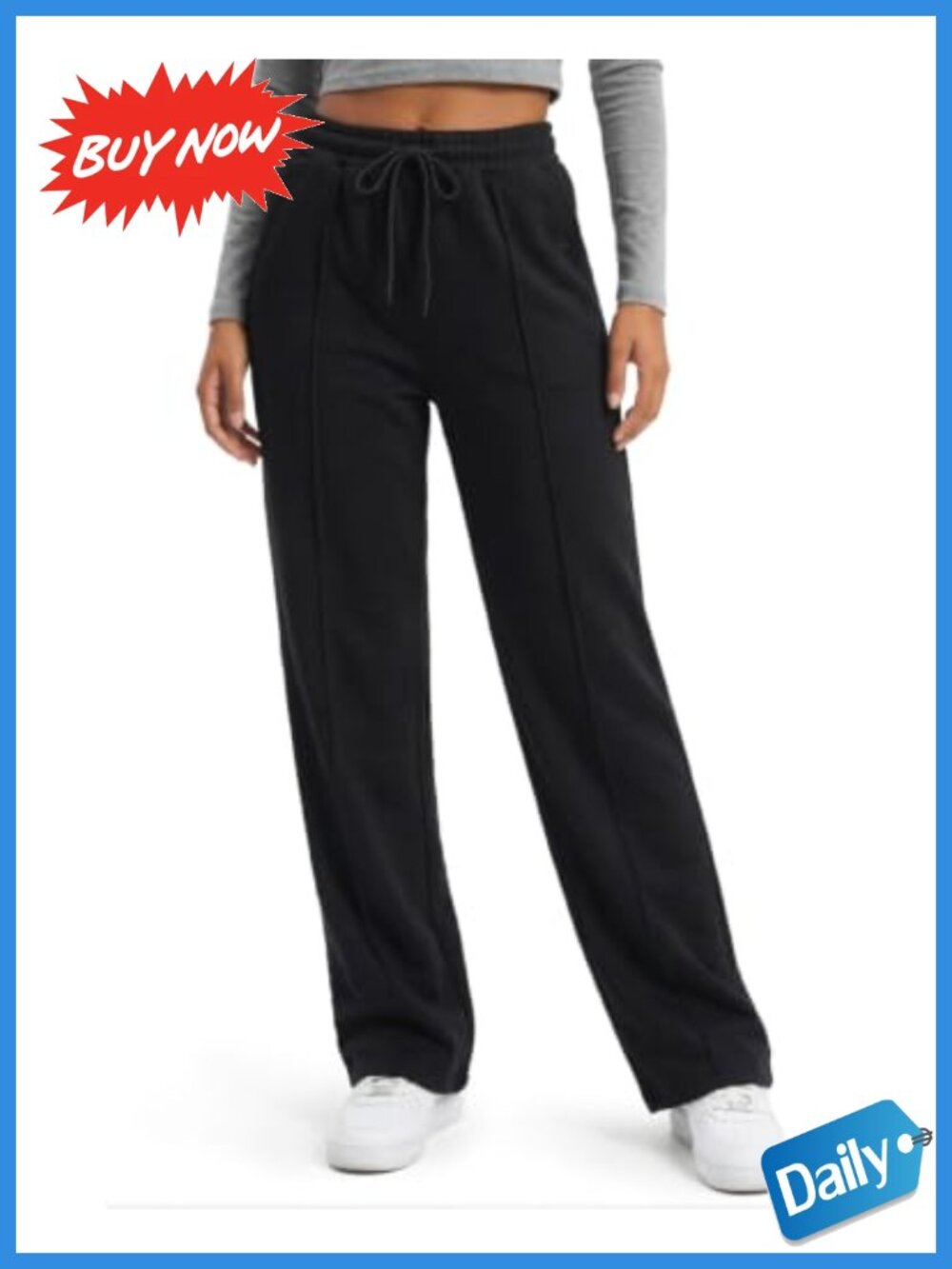 Tall Sweatpants Wide Leg Cotton Blend Drawstring Pockets Lounge